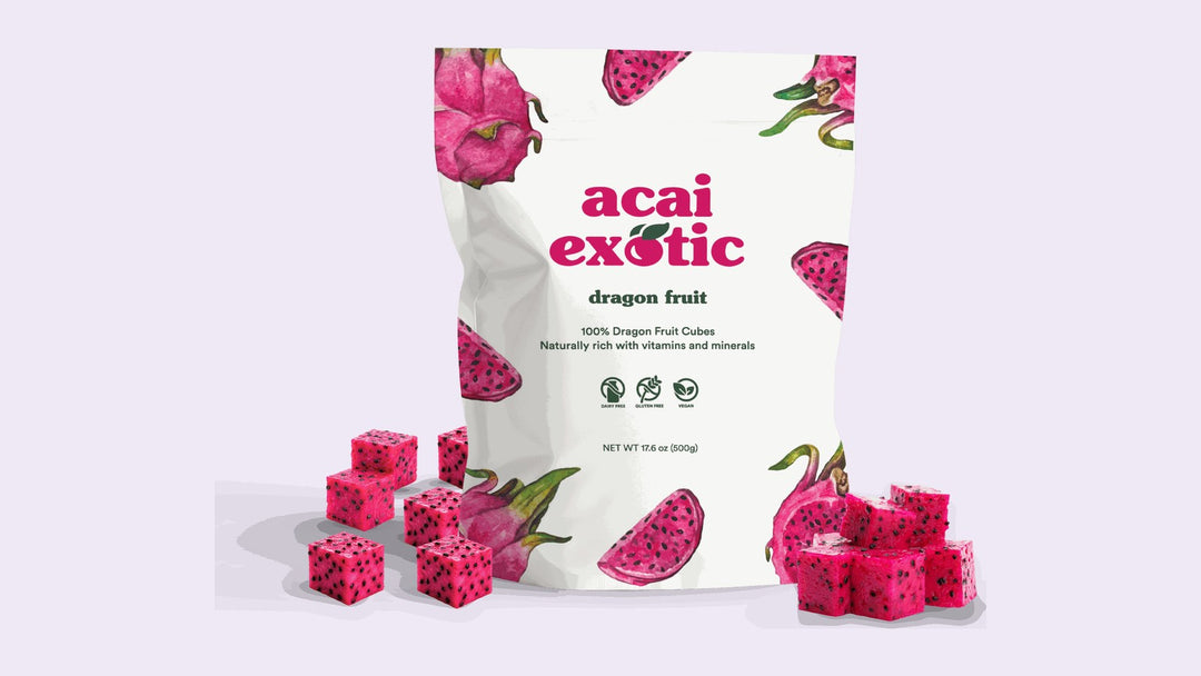 Acai Exotic frozen diced dragon fruit pouch