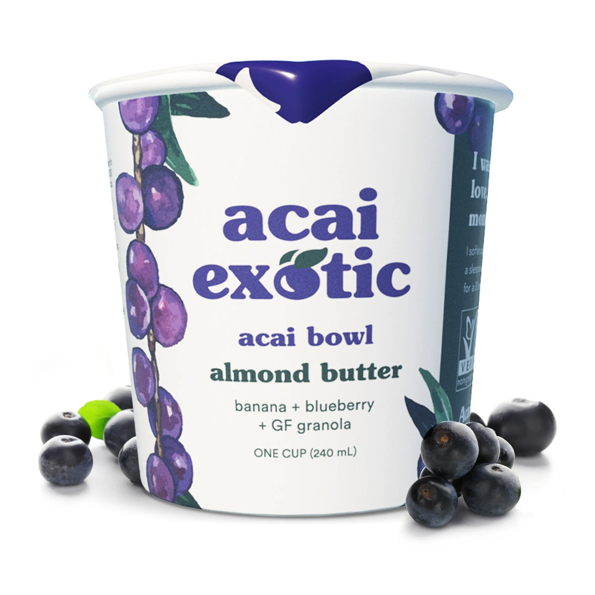 Acai Exotic acai bowl with almond butter