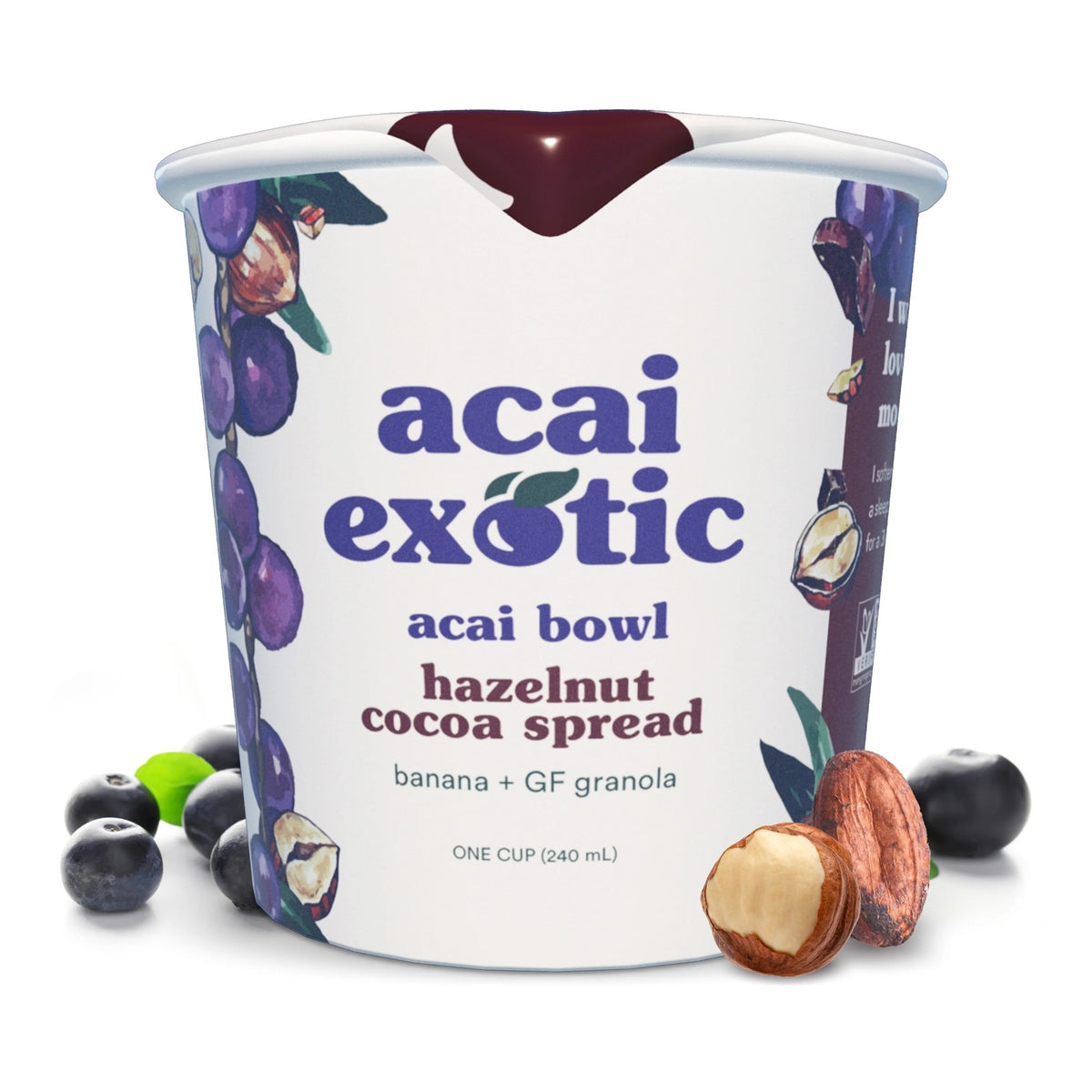 Acai Exotic acai bowl with hazelnut cocoa spread