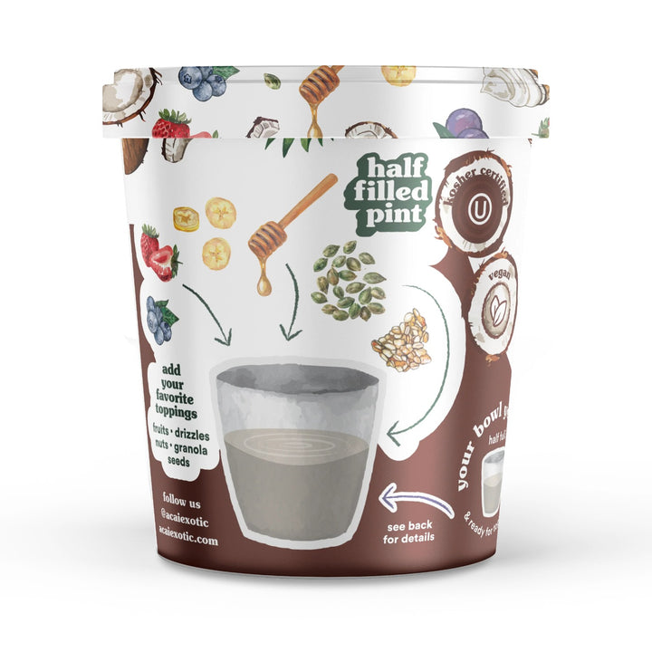 Coconut smoothie bowl base pint, side view